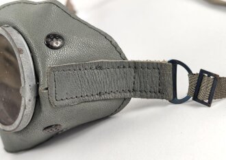 Faltbrille Wehrmacht, graublaues Leder, guter Zustand