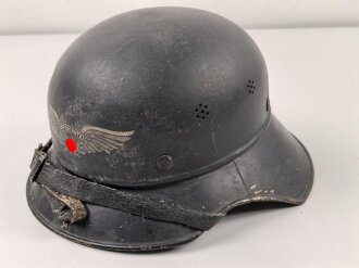 Stahlhelm Luftschutz, in allen Teilen originales Stück, ungereinigt