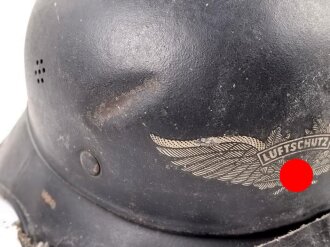 Stahlhelm Luftschutz, in allen Teilen originales Stück, ungereinigt