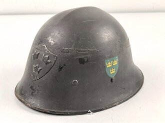 Schweden, Stahlhelm M21/26. Originallack, getragenes Stück