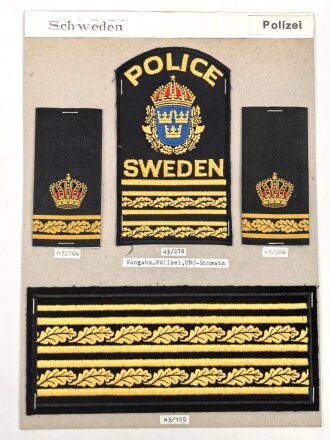 Schweden, Sammlung Rangabzeichen der Polizei ( UNO-...