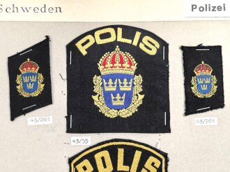 Schweden, Sammlung Abzeichen der Polizei, auf Karton...