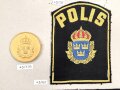 Schweden, Sammlung Abzeichen der Polizei, auf Karton getackert