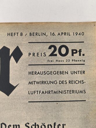 Der Adler "Dem Schöpfer Großdeutschlands" Heft Nr. 8 vom 16. April 1940