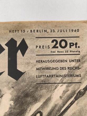 Der Adler "Im Vernichtungsfeuer der Flak" Heft Nr. 15 vom 23. Juli 1940