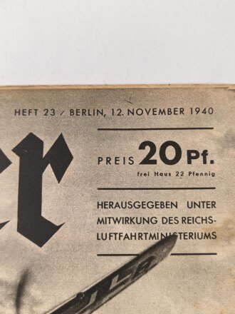 Der Adler "Grosskampf gegen England" Heft Nr. 23 vom 12. November 1940