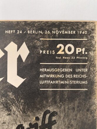 Der Adler "Tiefangriff" Heft Nr. 24 vom 26. November 1940