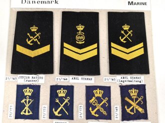 Dänemark, Sammlung Rangabzeichen der Marine, auf...