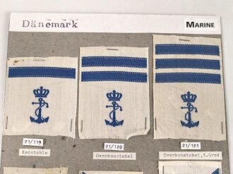 Dänemark, Sammlung Rangabzeichen der Marine, auf...