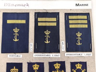 Dänemark, Sammlung Rangabzeichen der Marine, auf...