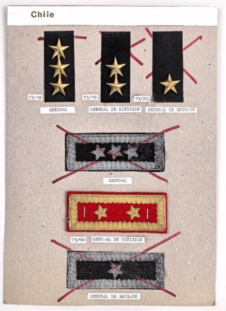 Chile, Sammlung Rangabzeichen des Militärs ( General...