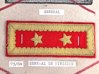 Chile, Sammlung Rangabzeichen des Militärs ( General ), auf Karton getackert