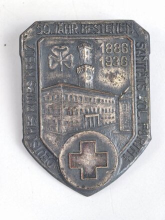 Blechabzeichen "Deutsches Rotes Kreuz 50. Jähriges Bestehen Sanitäts Kol. Fürth 1886-1936"