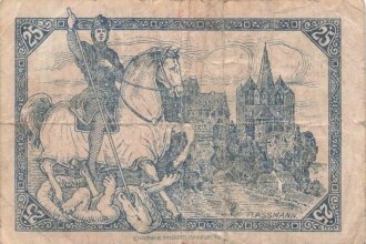 Notgeldschein der Stadt Limburg an der Lahn über 25 Pfennig, datiert 1918