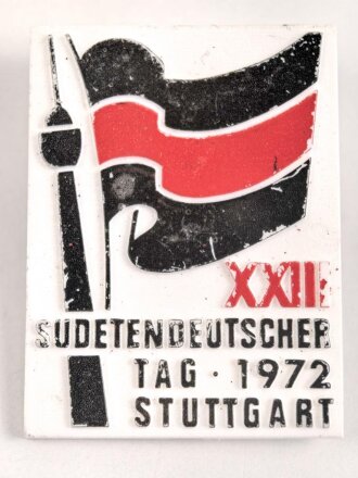 Deutschland nach 1945, Kunststoffabzeichen " Sudetendeutscher Tag Stuttgart 1972"