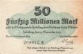 Notgeldschein der Stadtgemeinde Heidelberg über Fünfzig Millionen Mark, datiert 1923