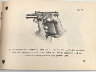 "Mauser" Selbstlade Pistole, Magazin, Laufhalter und Nachgedruckte Gebrauchsanweisung