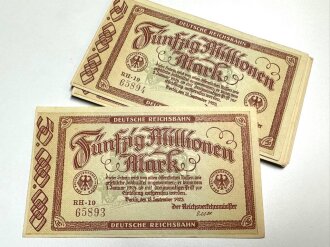 Banknote Deutsche Reichsbahn über Fünfzig...