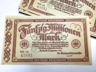 Banknote Deutsche Reichsbahn über Fünfzig...