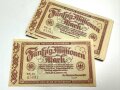 Banknote Deutsche Reichsbahn über Fünfzig Millionen Mark, datiert 1923, sie erhalten (1) ein Stück in sehr gutem zustand