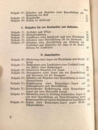 "Geschütz- und Zugaufgaben der Panzerjägerkompanie" datiert 1940, 70 Seiten, DIN A5