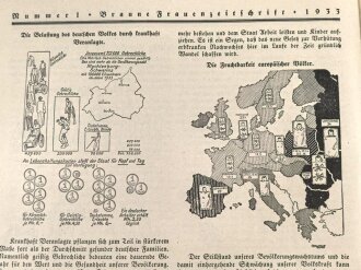 "Braune Frauenzeitschrift - Die Frau im nationalsozialistischen Staat" 1. Jahrgang Nr. 1 vom Dezember 1933