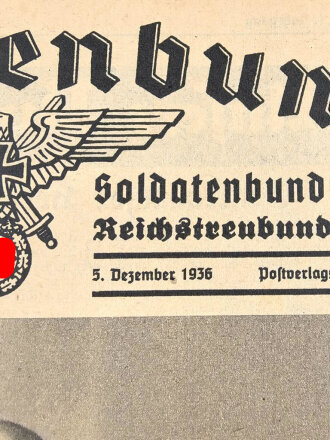 Soldatenbund  Halbmonatsschrift "Reiterstandarte" 1. Jahrgang Folge 23 vom 5.Dezember 1936