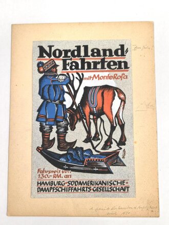 "Nordland Fahrten mit Monte Rosa" Handgemalte...