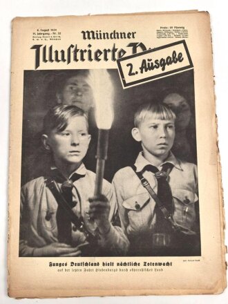 Münchner Illustrierte Presse, Nr 32 vom 9. Ausgust 1934 "Junges Deutschland hielt nächtliche Totenwache"