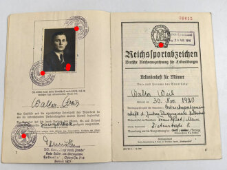 Reichssportabzeichen DRL, Urkundenheft für Männer zum Abzeichen in Bronze von 1941