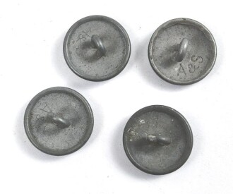 4 x Knopf für eine Feldbluse der Wehrmacht, Zink,  je 19mm