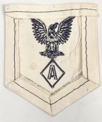 U.S. Navy rating arm badge " A" on white