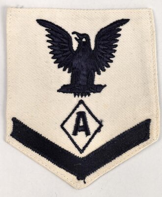 U.S. Navy rating arm badge " A" on white