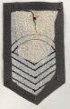 U.S. Navy rating arm badge " A" on grey backing, hand embroidered