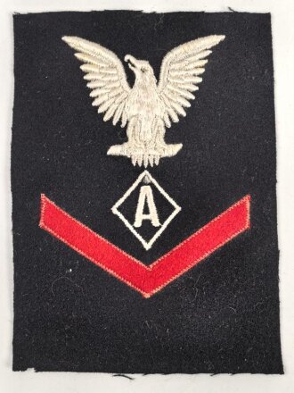 U.S. Navy rating arm badge " A" on dark blue backing