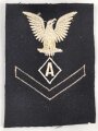 U.S. Navy rating arm badge " A" on dark blue backing