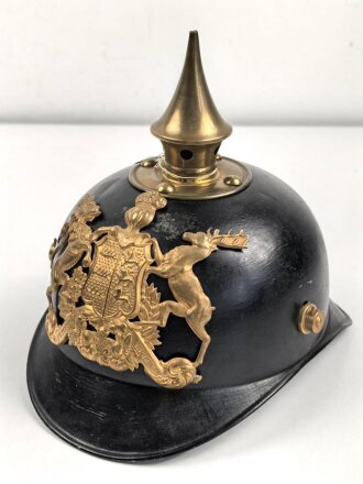 1.Weltkrieg Württemberg, Pickelhaube für Mannschaften aus Blech, der Korpus neuzeitlich lackiert