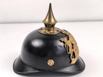 1.Weltkrieg Württemberg, Pickelhaube für Mannschaften aus Blech, der Korpus neuzeitlich lackiert