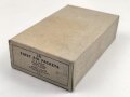 U.S. Army WWII, empty cardboard box for "10 First Aid Packets" Carlisle red