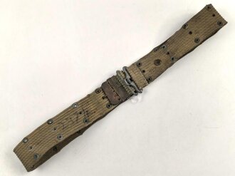 U.S. Army pistol belt, khaki, most likely WWI era, uncleaned