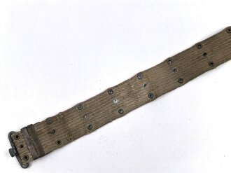 U.S. Army pistol belt, khaki, most likely WWII era, uncleaned