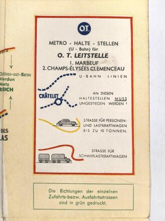 Organisation Todt "Leitstelle Paris" Wegweiser zur Leitstelle, Maße: 48 x 33 cm