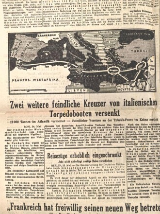 Feldzeitung "Deutsche Truppen auf Kreta" Nummer 264 vom 25. Mai 1941 Herausgeber: Propaganda-Kompanie