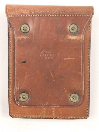 U.S. Army brown leather pistol magazine pouch " Q.M.C. Jeff. 1922 H.E.K."