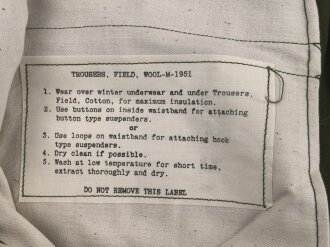 U.S. Army, Trousers Model 1951, field, wool. size medium long. Unused