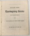 U.S. Army WWII, Second Army "Thanksgiving Service on Conclusion of the Champaign in North West Europe used, U.S. 1945 dated