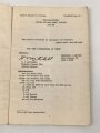 U.S. Army 1955 dated "Headquarters United States Army, Europe, "Transportation and Travel Drivers Manual for Germany" well used, 32 pages