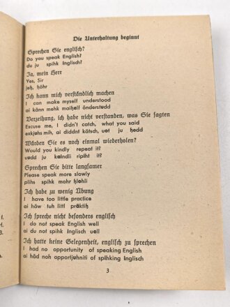 "Yes Sir" - Englische Ausdrücke und Redewendungen die Sie täglich brauchen, Deutsch/englisch, datiert 1945 