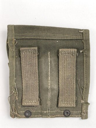 U.S. Army , 1945 dated Cal. 30 Carbine magazine pouch " Avery 1945" Modifield to fit a "larger" mag, possible M1911 ?. You will receive one ( 1 ) piece, all are unused but show storage wear and dust