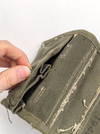 U.S. Army , 1945 dated Cal. 30 Carbine magazine pouch " Avery 1945" Modifield to fit a "larger" mag, possible M1911 ?. You will receive one ( 1 ) piece, all are unused but show storage wear and dust